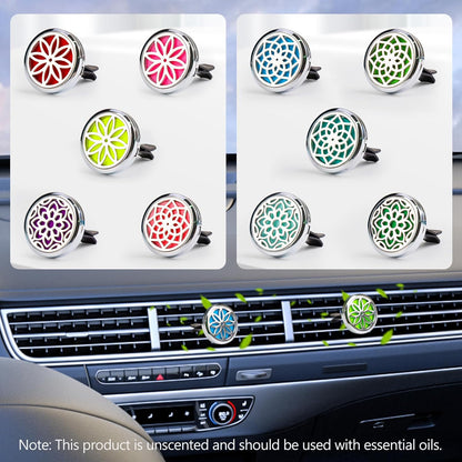Car Diffuser Vent Clip - 30Mm Aromatherapy Essential Oil Car Diffuser Vent Clips with 36 Refill Pads (3 Lotus Vent Clips, Metal)