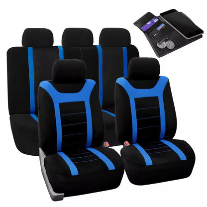 Fabric 47 In. X 23 In. X 1 In. Full Set Sports Car Seat Covers