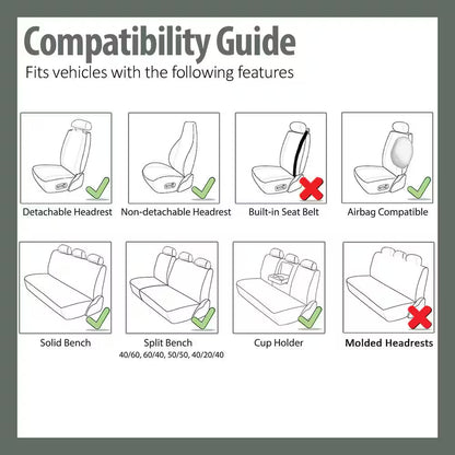 Fabric 47 In. X 23 In. X 1 In. Full Set Sports Car Seat Covers