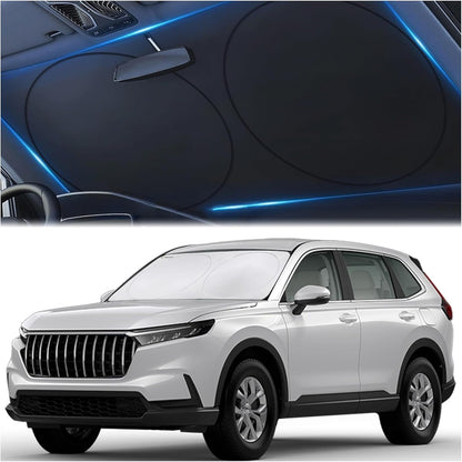 Car Windshield Sunshade | Innovative No-Light-Pass Technology for Maximum Protection | Foldable Sun Shade Keeps Your Vehicle Cool | Fit for Cars, Trucks, and Suvs | Large (63 X 33.8 In)