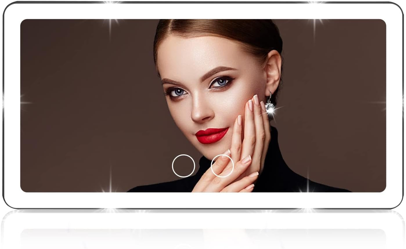 Upgrade Car Sun Visor Vanity Mirror with 3 Light Modes & 80 Leds,Rechargeable Big Makeup Mirror - Dimmable Touch Control, Light up Mirror Universal for Truck SUV