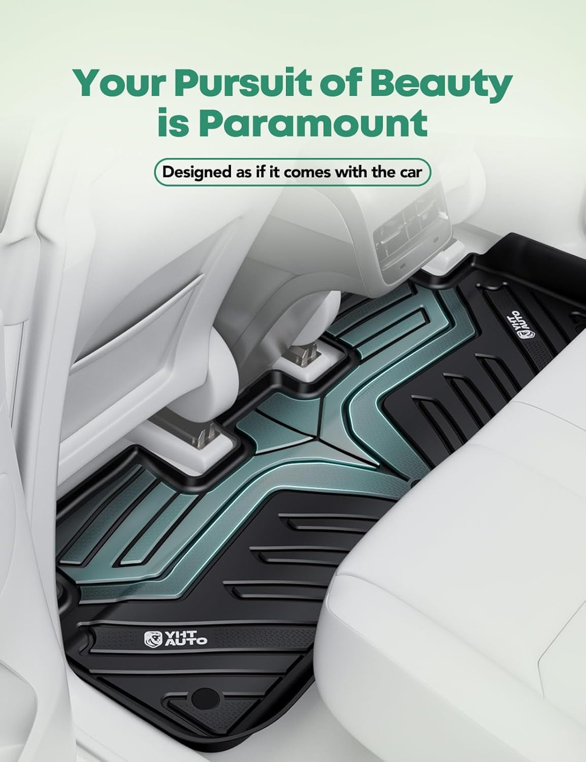 Floor Mats Fit Tesla Model Y 2025 2024 2023 2022 2021 2020 All Weather TPE Frunk Trunk Cargo Liner, Front & Rear Storage Mats, Model Y Accessories for 5-Seat, Full Set Black Floor Mats