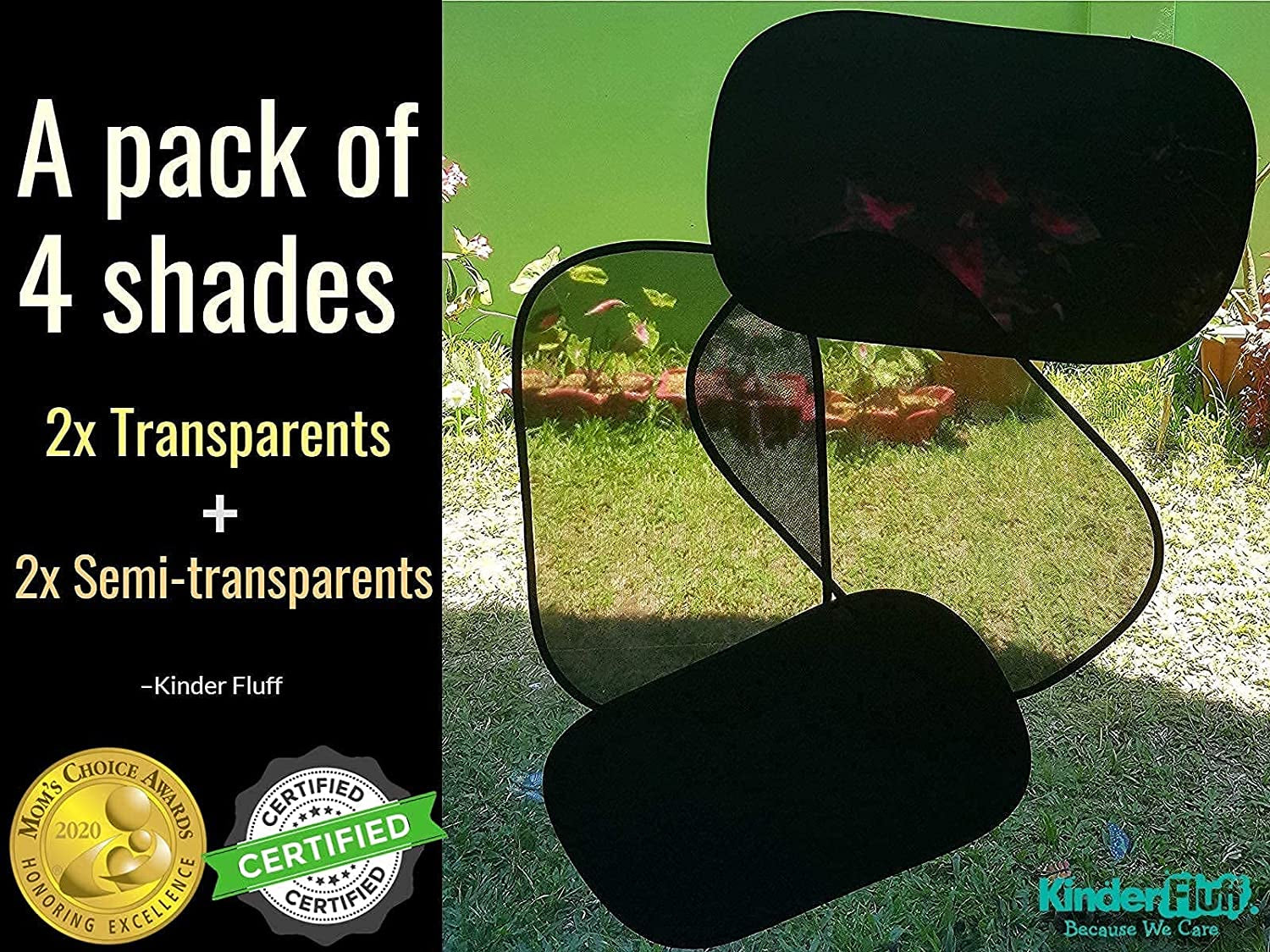 Car Window Shade (4Pack)-The Only Certified Car Window Sun Shade for Baby Proven to Block 99.95% UVR - Mom'S Choice Gold Award - Car Seat Sun Protection - Standard