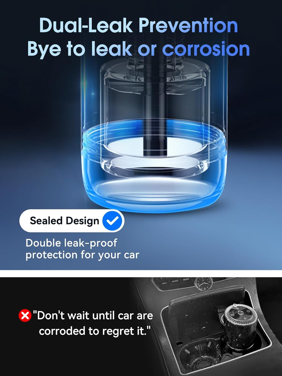 Smart Car Air Fresheners, New Smell Experience by Ultrasonic Mist, Auto On/Off, Powerful Built-In Battery, Natural Fragrance, Adjustable Car Freshener, Cologne Scent