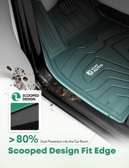 Floor Mats Fit Tesla Model Y 2025 2024 2023 2022 2021 2020 All Weather TPE Frunk Trunk Cargo Liner, Front & Rear Storage Mats, Model Y Accessories for 5-Seat, Full Set Black Floor Mats