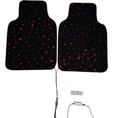 Fiber Optic Twinkle Stars Car Mats WaterProof Star Light Car LED Rugs With APP Remote Control Light Effect