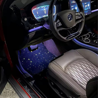 Fiber Optic Twinkle Stars Car Mats WaterProof Star Light Car LED Rugs With APP Remote Control Light Effect