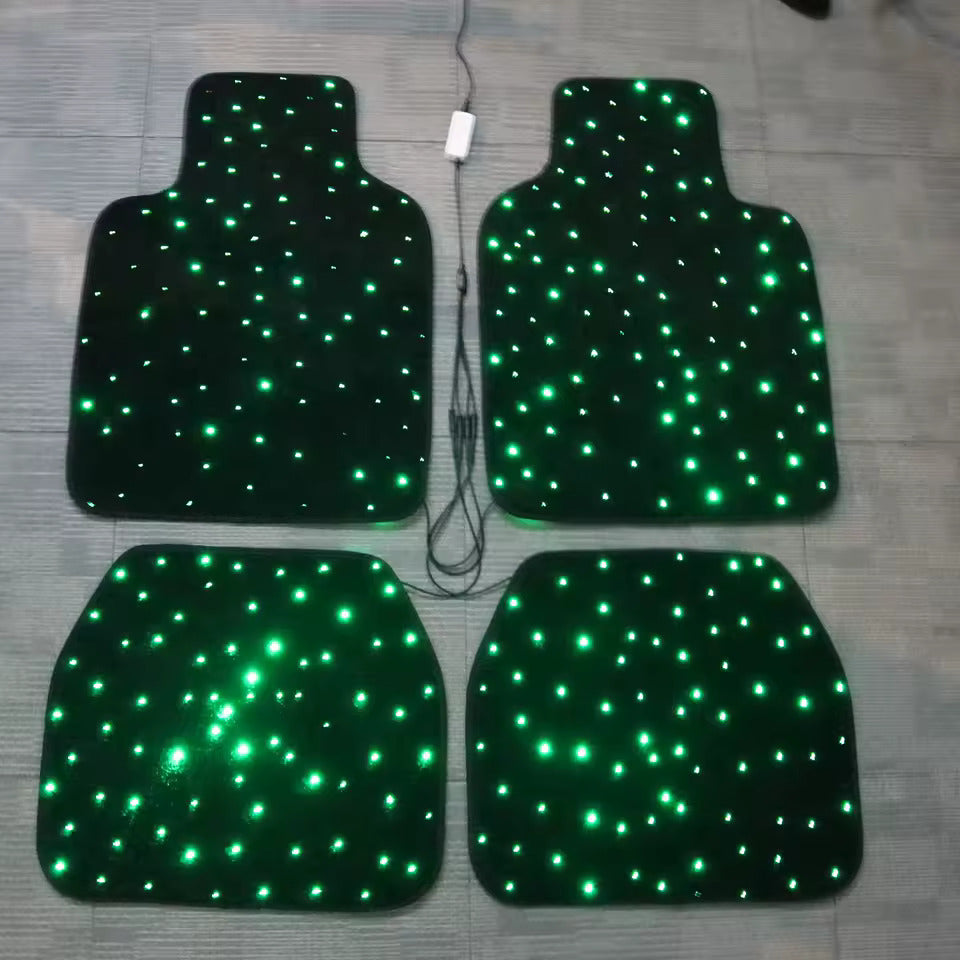 Fiber Optic Twinkle Stars Car Mats WaterProof Star Light Car LED Rugs With APP Remote Control Light Effect