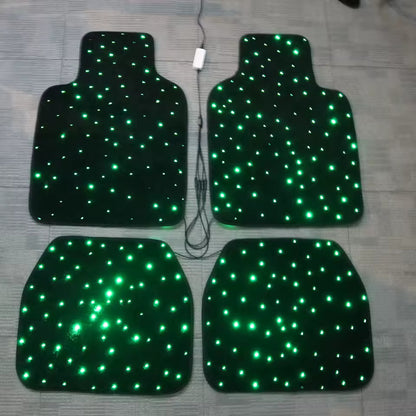 Fiber Optic Twinkle Stars Car Mats WaterProof Star Light Car LED Rugs With APP Remote Control Light Effect