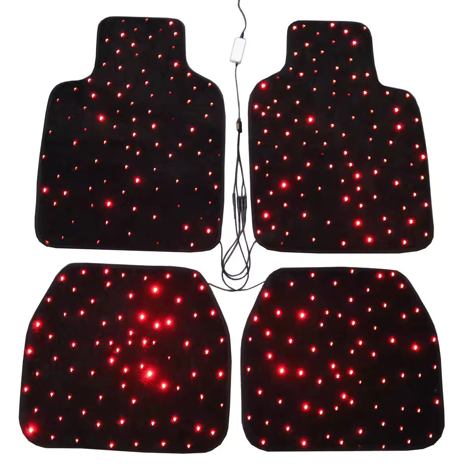 Fiber Optic Twinkle Stars Car Mats WaterProof Star Light Car LED Rugs With APP Remote Control Light Effect