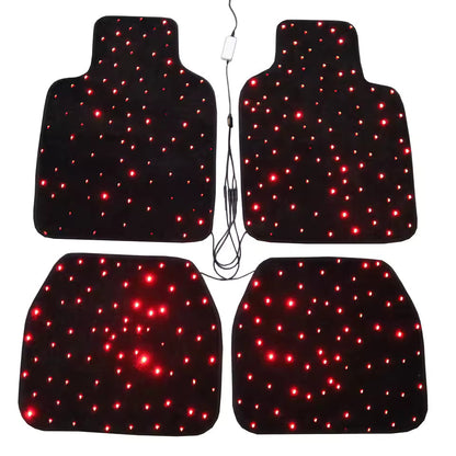 Fiber Optic Twinkle Stars Car Mats WaterProof Star Light Car LED Rugs With APP Remote Control Light Effect