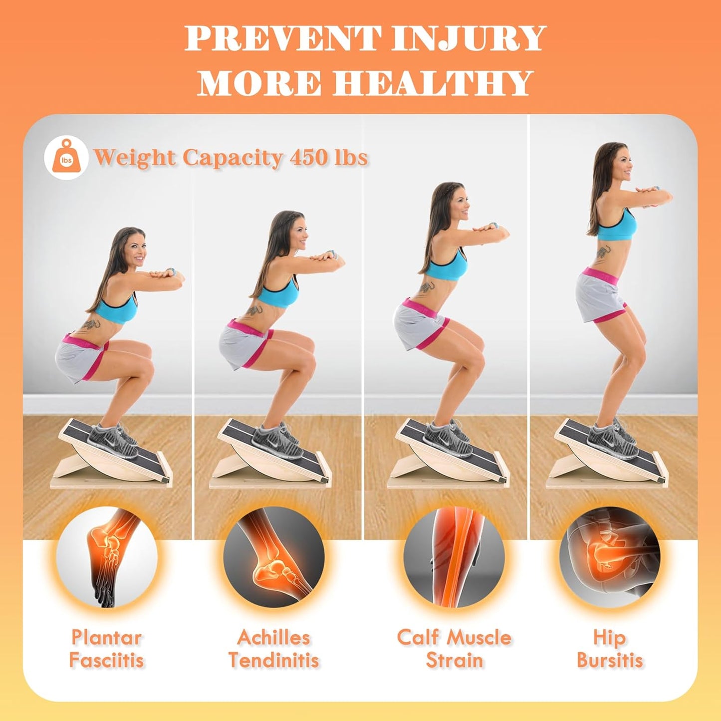 Professional Slant Board, Adjustable Incline Board and Calf Stretcher, Slant Board for Calf Stretching, Calf Stretch Board