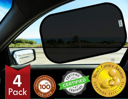Car Window Shade (4Pack)-The Only Certified Car Window Sun Shade for Baby Proven to Block 99.95% UVR - Mom'S Choice Gold Award - Car Seat Sun Protection - Standard
