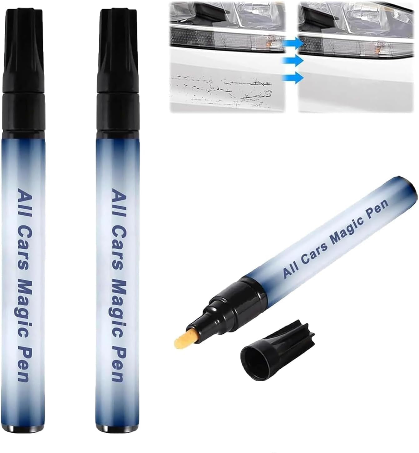 Car Scratch Repair Pen Set, All Cars Magic Pen for Car Scratches, Magic Car Paint Scratch Repair, Fits All Car Colors(2Pcs)