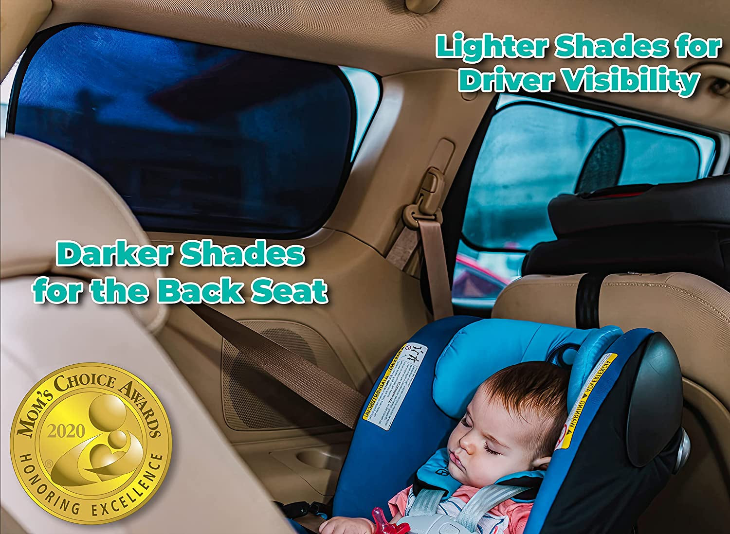Car Window Shade (4Pack)-The Only Certified Car Window Sun Shade for Baby Proven to Block 99.95% UVR - Mom'S Choice Gold Award - Car Seat Sun Protection - Standard